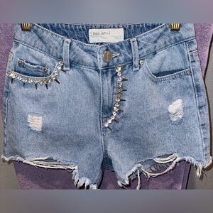 Ban•jara Denim Cutoff Jean Shorts Crystal Accents Women’s 1/24